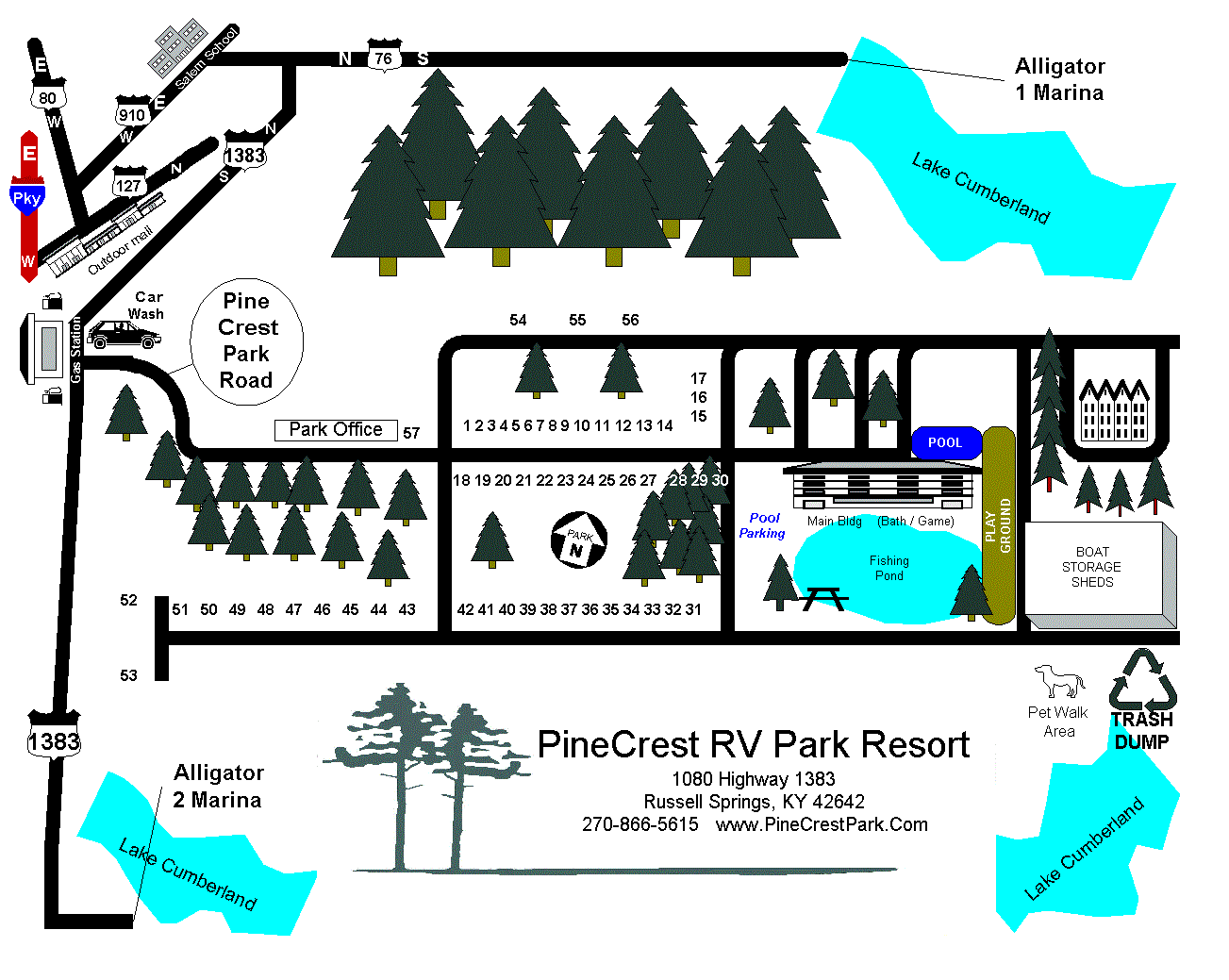 PineCrest Campground Map